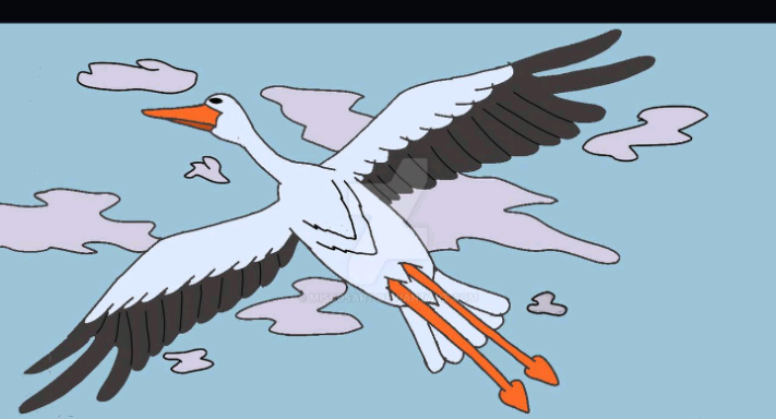 Flying bird digital painting